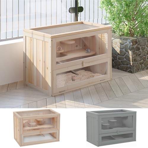 Wooden hamster cage mice - hamster,