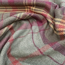 Upholstery Fabric Grampian Faux Wool Green & Red Tartan Check Curtain Fabric
