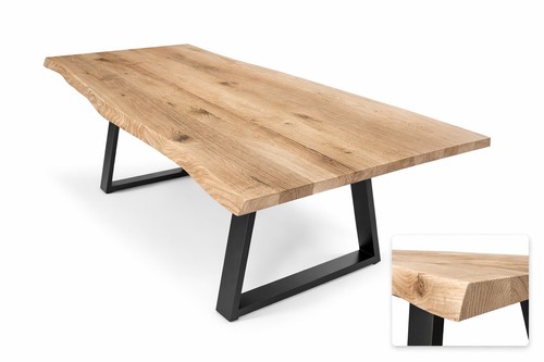 Solid oak live edge - table, top