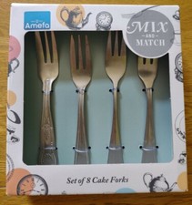 Amefa 8 Cake Forks Mix and
