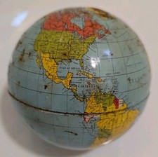 Vintage World Globe Tin Plate