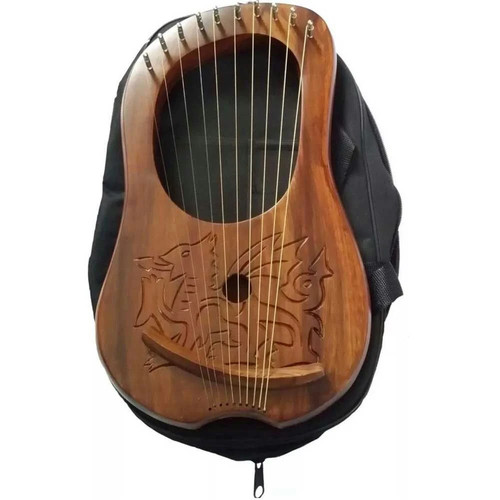 Lyre harp engraved celtic - harp,
