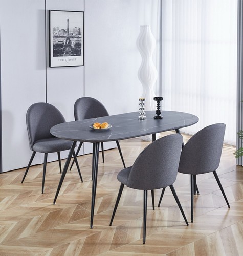 Dining set grey oval - grey, kitchen