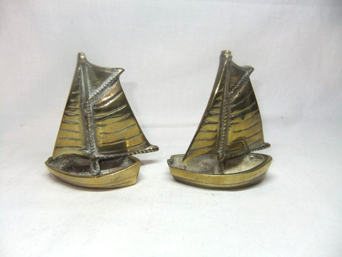 Pair vintage solid brass - pair,
