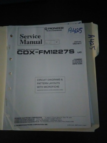 Pioneer cdx fm1227s - cdx-fm1227s, uc
