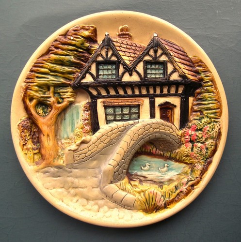 Vintage chalkware wall plaque