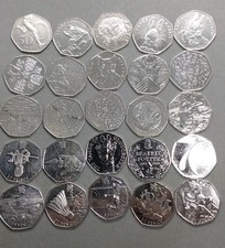 JOBLOT X 25 - 50p coin Fifty Pence,Olympics And More Circulated see photos (C69)