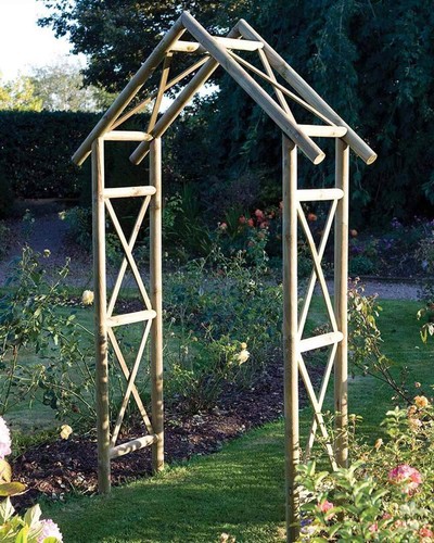 Wooden garden archway rustic - garden,