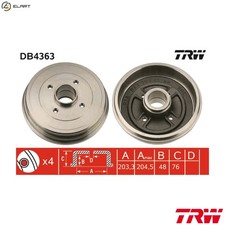 2x BRAKE DRUM DB4363 FOR