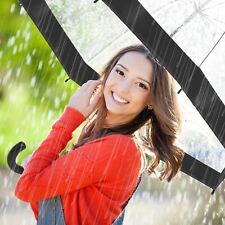 Large Clear See Through Dome Umbrella Ladies Transparent Walking Rain Brolly