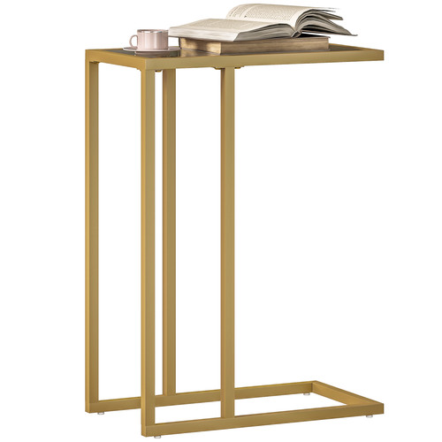 Homcom shaped side table - c-shaped,