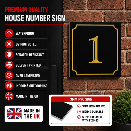 House number sign - 6",