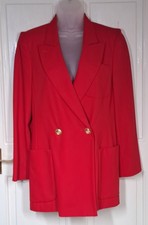Max Mara Made In Itlay Christmas Red Virgin Wool Smart Blazer Jacket UK Size 8