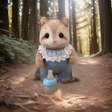Sylvanian Families Baby Racoon Boy    Mulberry Racoon   Vintage  Calico Critters