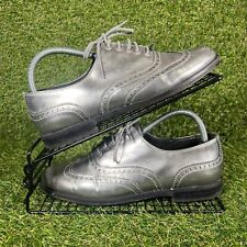 Russell Bromley Womens Size UK 7 Jeeves Brogues Silver Metallic Leather EU 40
