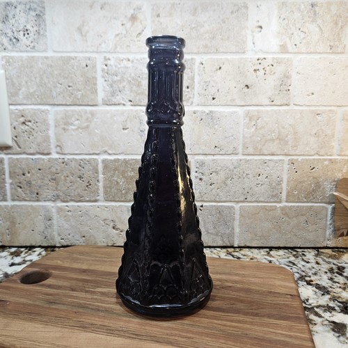 Vtg cobalt blue bottle vase - bottle,