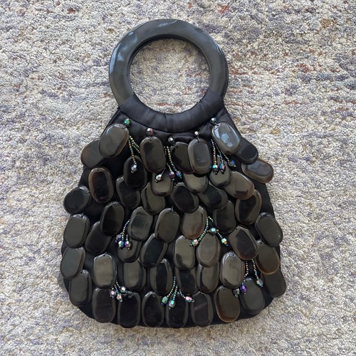 Mad bags black shell beaded - black,