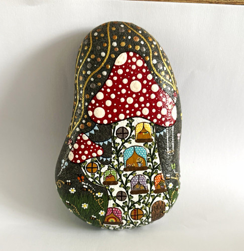 Hand painted decorative stone - decorative,