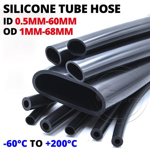 Black silicone tube hose - black,