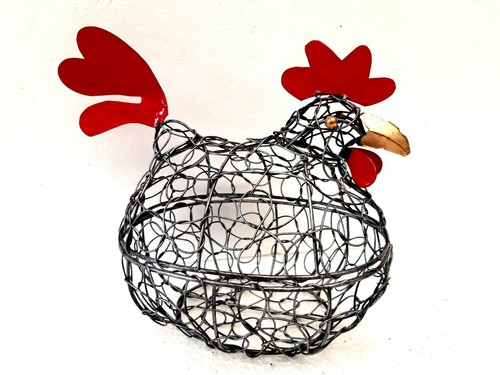 Unusual wire chicken egg - unusual,