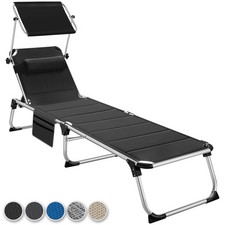 Sun Lounger Set Loungers Cushion Garden Sun Bed Chair Folding Recliner Aluminium