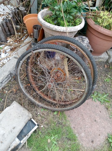 Old bike wheels rusty - bike,