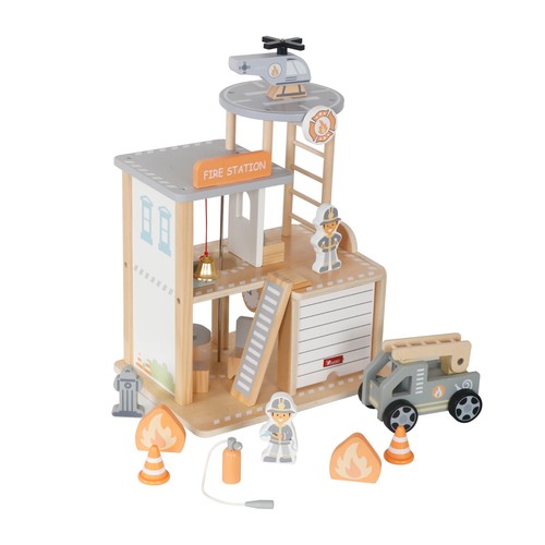 Fire station playset wooden - fire,