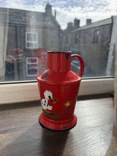 Vintage red enamel goose - enamel,