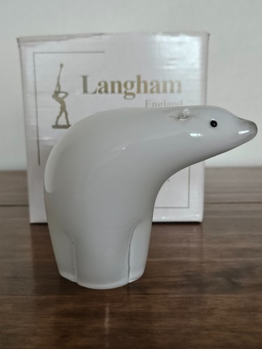 Langham glass white polar bear - glass,