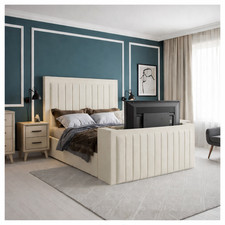 Cream Velvet TV Bed Frame
