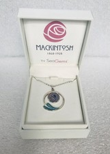 Rennie Mackintosh Enamelled Rose Leaf and Coils Necklace