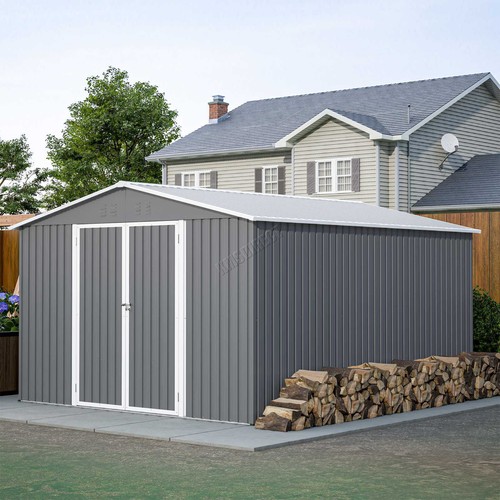 Garden shed 10x12ft metal apex - garden,