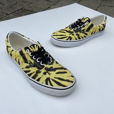 VANS Tie Dye Trainers Size UK8 Yellow/Black Blazing Yellow Sneakers Shoes