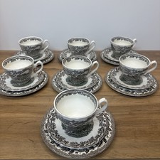 Vintage Myotts Country Life Teacup Hunting Scene Horse Hounds plates 21 pieces