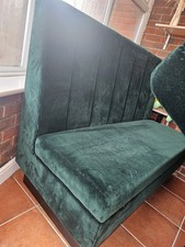 Green Velvet Booth Sofa /