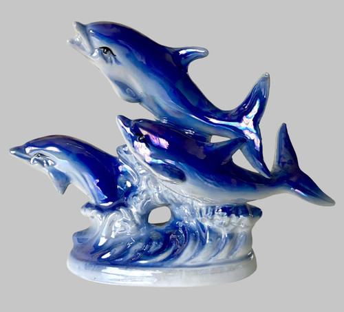 Decorative blue leaping - 3,