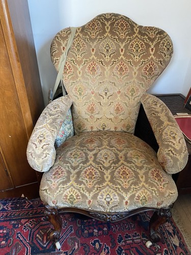 Victorian sprung armchair with - victorian,