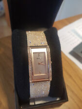 Seksy Ladies Cream Rocks Watch Rose Gold Model 2922  Swarovski Crystal Set BNWOT