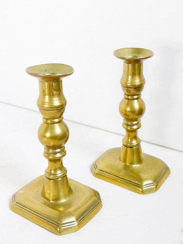 Antique brass candlestick - antique,