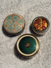 Vintage Lot of 3 Enameled Pill Boxes Guido Galbiati Milano 
