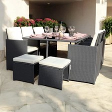 Rattan outdoor set 10 pc cube
