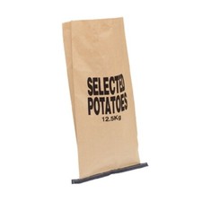 Nutley s half-size paper potato sacks 12.5kg stitched bottom 3-ply plain harvest