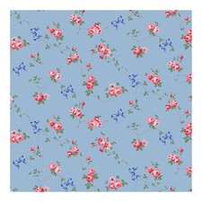 Cath Kidston Wallpaper Rose & Bows Blue Floral