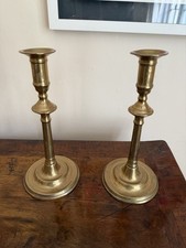 Pair of Late 18th Century Tall Brass Candlesticks