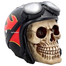 Biker Skull Death Rider Hells Angels Gothic Figurine Ornament Pagan Wiccan