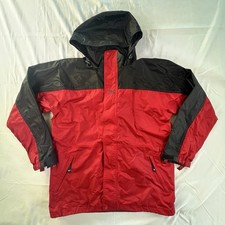 Helly Hanson Red & Black Shell Jacket Mens Hooded Rain Helly Tech Performance