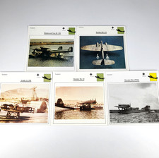 5 Edito German Aircraft Cards - WWII Luftwaffe Seaplanes - Arado Dornier Heinkel