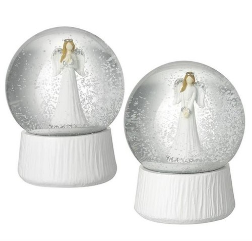 White angel snowglobe 10x12cm - angel,