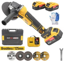 21V 125mm Brushless Cordless Angle Grinder For Dewalt 2Battery &Charger Disc Kit