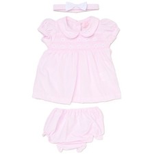 Baby Girls Pink Smocked Dress